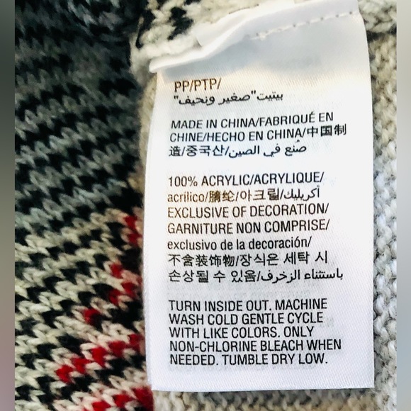 Karen Scott gray holiday bear sweater size PP / 2P - Picture 6 of 8